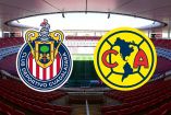Escudos de Chivas y América en el Estadio Akron.