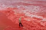 El mar se tiñó de rojo en la isla de Hormuz, en Irán. (Especial)