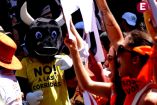 Protectores de animales protestan contra corridas de toros