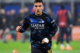 Lautaro Martínez en un calentamiento del Inter.