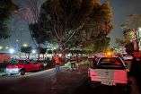 Personal de bomberos y Protección Civil trabajan en el retiro de un árbol de gran tamaño que cayó sobre la calle Parroquia, esquina con Nicolás San Juan, colonia Del Valle, afectando la vialidad nocturna en Benito Juárez.