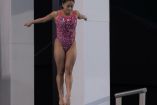 Lia Cueva, de 14 años, ganó su primer medalla en el Mundial de Clavados con la plata en trampolín sincronizado femenil de 3 metros.