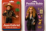 Juan Gabriel y Paulina Rubio como figura de juguete
