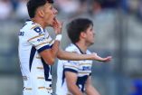 Jorge Ruvalcaba se queja durante Pumas Vs FC Juárez en la cancha del Estadio Olímpico Universitario.