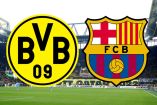 Escudos de Borussia Dortmund y Barcelona.
