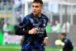 Lautaro Martínez en un entrenamiento.