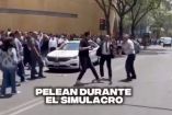 Pelea en Polanco durante simulacro.