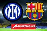 Escudos de Inter y Barcelona en el Giuseppe Meazza