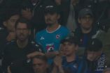 Aficionado de Cruz Azul en el estadio del Inter.