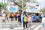 icenciaturas en Artes Circenses Contemporáneas protestaron en Insurgentes Sur.