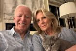 Joe Biden junto a su esposa y su gato