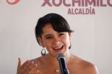 Circe Camacho, alcaldesa de Xochimilco, durante su participación en una conferencia de prensa en la que anunció que La Flor Más Bella del Ejido 2025 se realizará del próximo 6 al 13 de abril en diferentes puntos de encuentro de esta demarcación. 