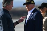 El gobernador de California, Gavin Newsom, el presidente de EU, Donald Trump