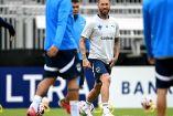 Sergio Ramos en el entrenamiento de Monterrey.