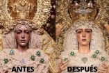 ¿Y esas pestañas? Restauración de virgen de la Esperanza Macarena causa indignación en Sevilla. Foto: Hermandad de la Macarena. 