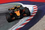 Lando Norris tomando una curva en Austria.
