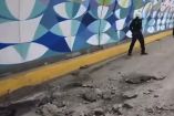 Cae otro pedazo de concreto del techo del Túnel de la Loma Larga