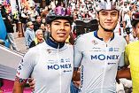 Carlos García e Isaac del Toro, ciclistas mexicanos, cuando eran compañeros en AR Monex.