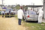 Zona de un homicidio acordonada por autoridades en Tabasco.