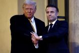 Donald Trump, junto al presidente francés Emmanuel Macron, en el marco de las ceremonias de reapertura de la Catedral de Notre Dame de París en diciembre de 2024. (Reuters)