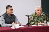 Omar García Harfuch, secretario de Seguridad y Protección Ciudadana junto al secretario de la Defensa Nacional (Defensa), el general Ricardo Trevilla Trejo