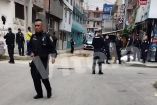 Policías resguardan la zona de la balacera en Coyoacán