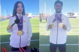 Adriana Castillo y Máximo Méndez con su medalla.