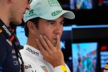 'Checo' Pérez con la mano en el rostro.