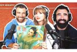Taylor Swift junto a Travis y Jason Kelce durante el histórico episodio de New Heights, que rompió récords de audiencia en YouTube y Apple Podcasts. (X@newheightshow)