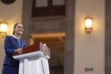 La presidenta de México, Claudia Sheinbaum, en su conferencia mañanera del 18 de agosto
