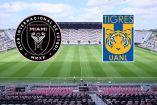 Escudos de Inter Miami y Tigres en el Chase Stadium.