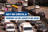 Hoy No Circula del 22 de agosto del 2025.