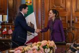 La presidenta Claudia Sheinbaum junto a Marco Rubio, secretario de Estado de EU