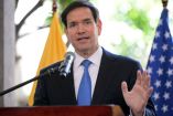 Marco Rubio, secretario de Estado de EU, durante una conferencia de prensa tras reuniones bilaterales con Ecuador. (AFP)