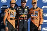 Max Verstappen entre Lando Norris y Oscar Piastri.