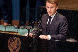 Emmanuel Macron durante su discurso en la Asamblea General de la ONU. (AFP)