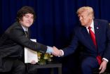 Javier Milei junto al presidente de Estados Unidos, Donald Trump, en una reunión en la Asamblea General de la ONU. (Reuters)