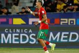 Yassir Zabiri celebra tras marcar el segundo gol frente a Brasil (AFP)