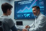 La hipertensión en niños y adolescentes aumentó al doble, según el estudio. Imagen hecha con IA.
