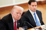 Marco Rubio, secretario de Estado de EU, junto al presidente Donald Trump. (Reuters)