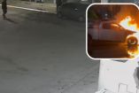 La camioneta incendiada