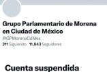 Cuenta suspendida de GP Morena.