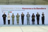 Américo Villarreal, gobernador de Tamaulipas, en la ceremonia cívica por honores a la bandera