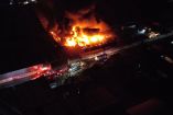 Incendio en una fábrica de colchones en Ixtapaluca
