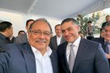 Andrés Mijes, alcalde de Escobedo, junto a Omar García Harfuch, Secretario de Seguridad y Protección Ciudadana