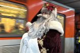 Santa Claus en el Metro.
