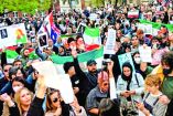Manifestantes iraníes bloquearon importantes vialidades.