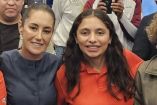 La presidenta Claudia Sheinbaum junto a Valeria Palacios Cruz