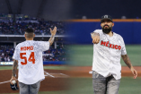 Sergio Romo realizó el lanzamiento ceremonial en el Estadio de los Charros de Jalisco durante la inauguración de la Serie del Caribe.