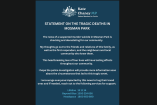 Comunicado institucional de la diputada federal Kate Chaney sobre la tragedia de Mosman Park, en Australia Occidental, donde se investigan las muertes de cuatro integrantes de una familia y se difunden líneas de apoyo en salud mental.